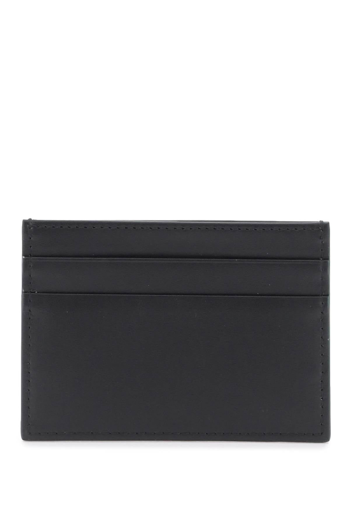 Embossed Logo Leather Cardholder  - Black