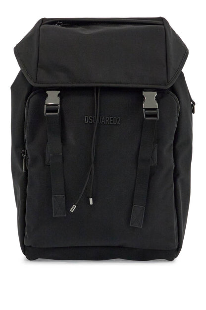 Black Nylon Laptop Backpack  - Black