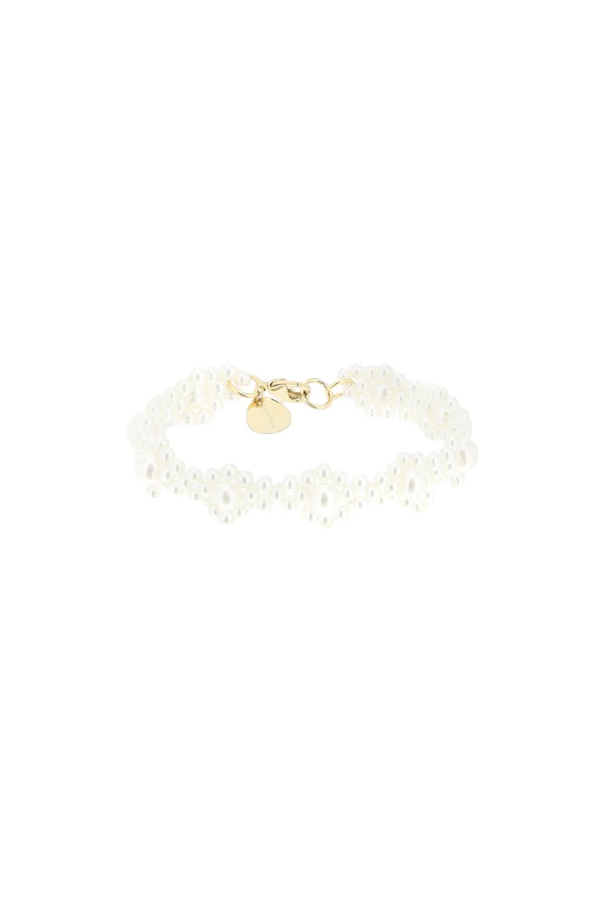 Bracelet With Daisy-shaped Beads  - White