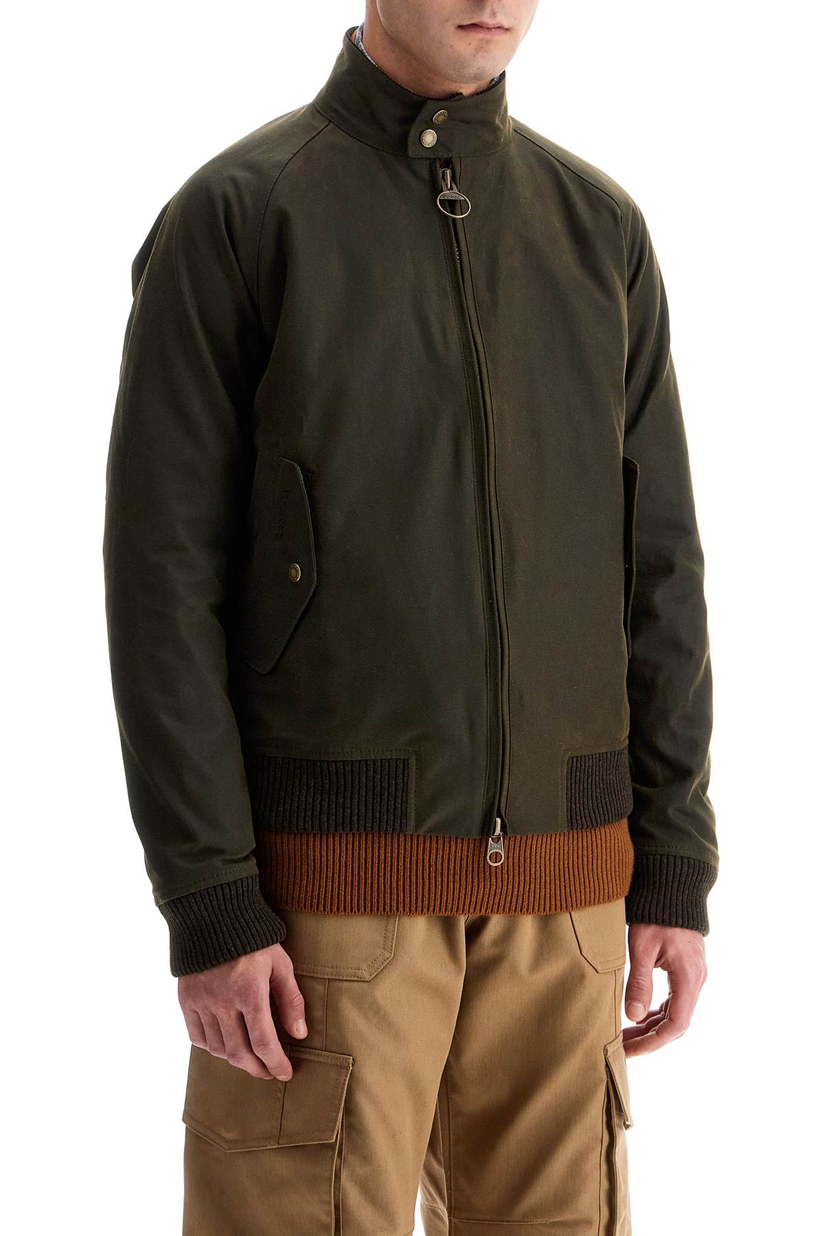 Cino\n\nwaxed Cotton Bomber Door  - Green