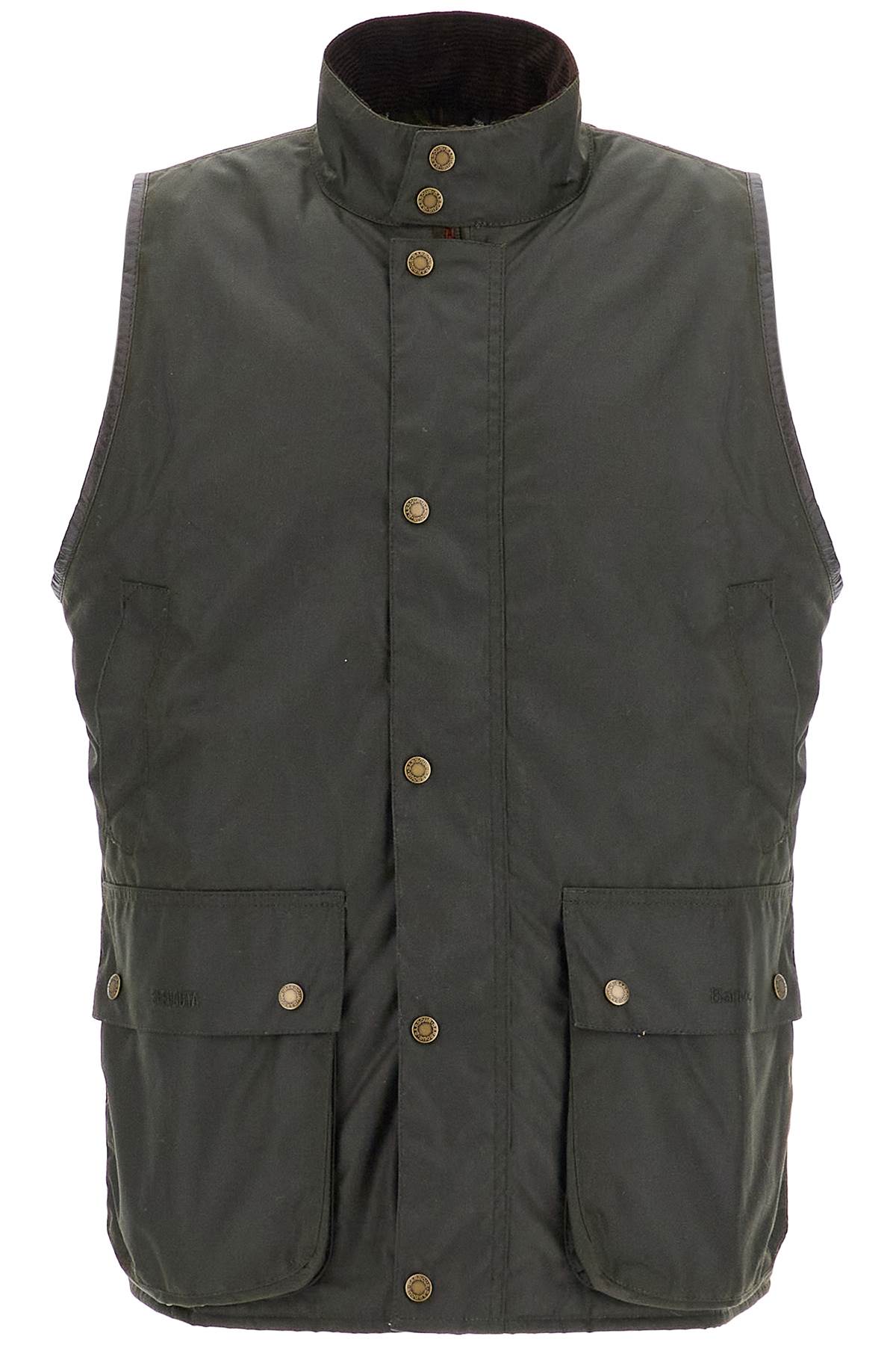 Waxed Cotton Vest For Men  - Green