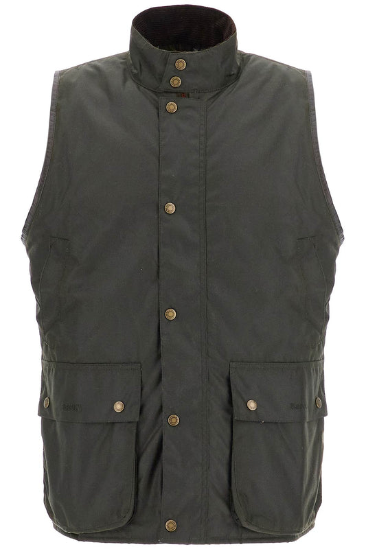 Waxed Cotton Vest For Men  - Green