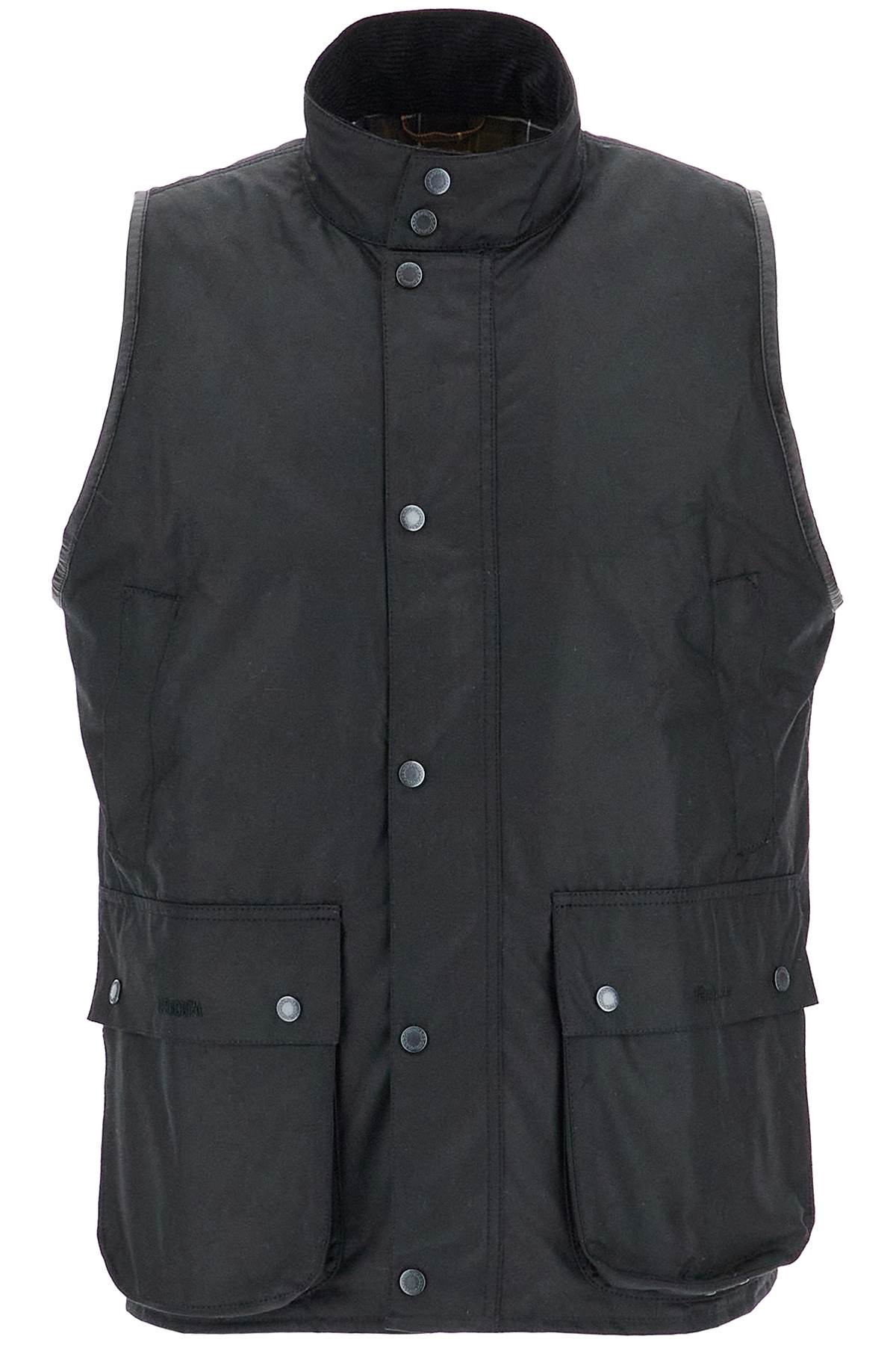 Waxed Cotton Vest For Men  - Black