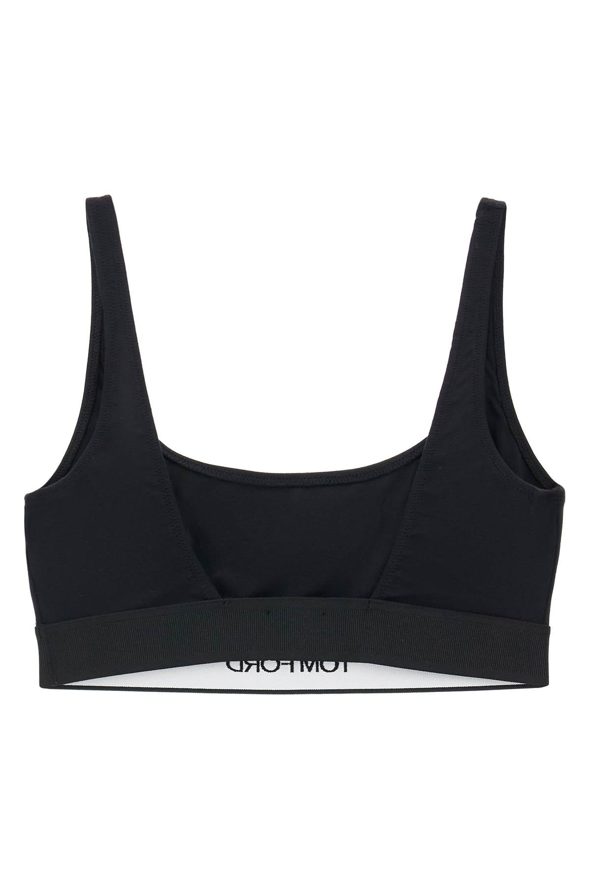 Bralette With Logo Band  - Black