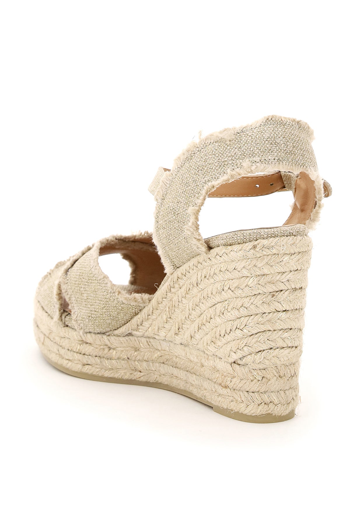 Lurex Bromelia Wedge Sandals  - Beige