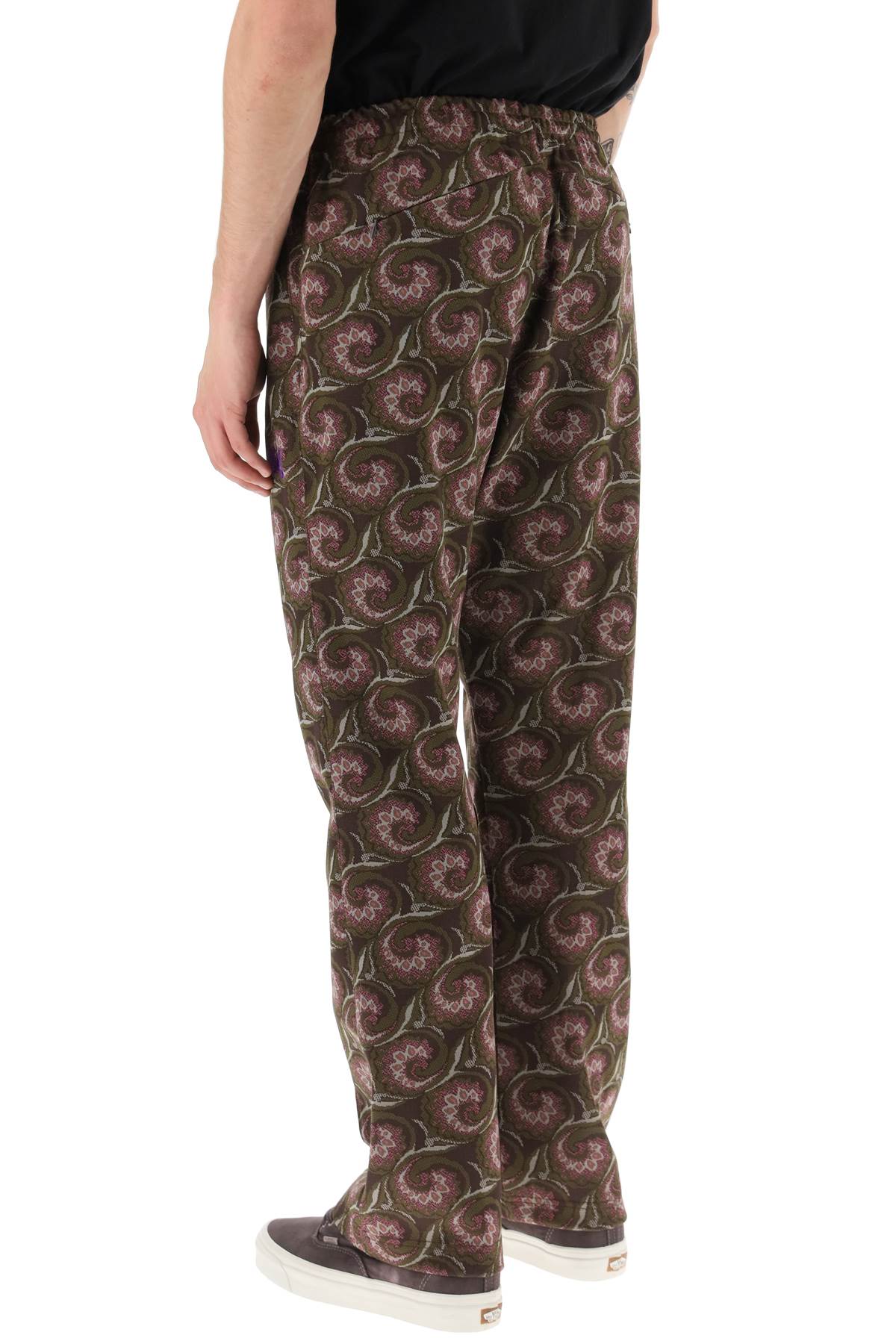 Jacquard Jersey Track Pants  - Marrone