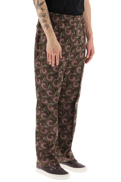 Jacquard Jersey Track Pants  - Marrone