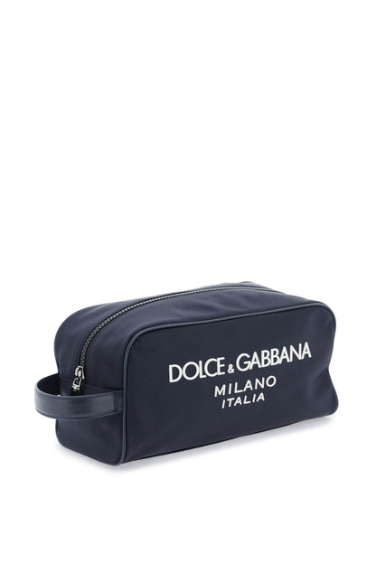 Rubberized Logo Beauty Case  - Blue