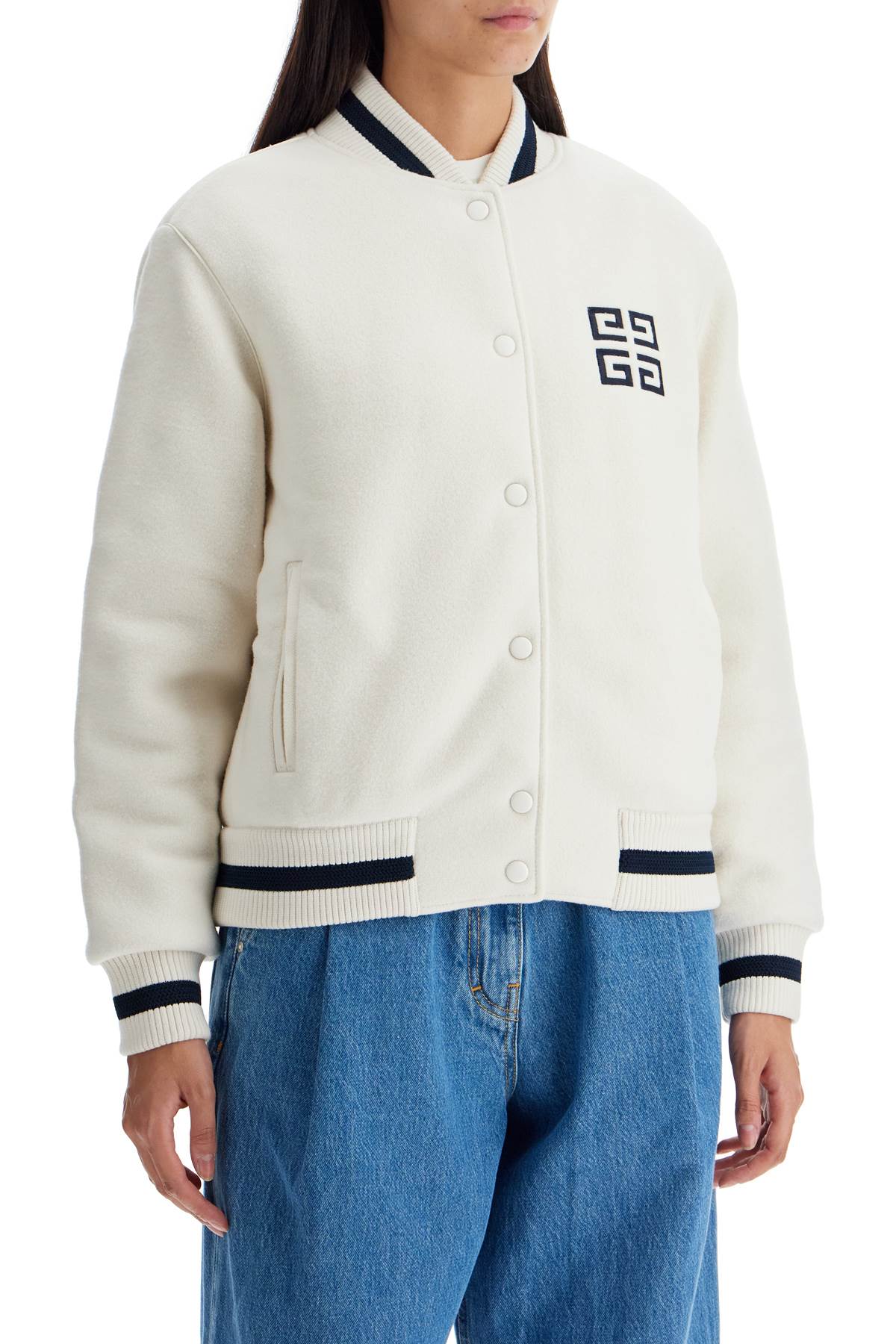 4g Wool Bomber Jacket  - White