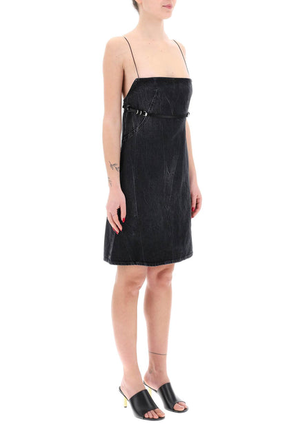 Short Denim Voyou Dress For Men  - Black