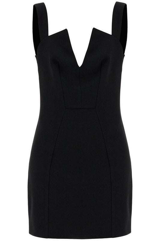 Graphic Neckline Mini Dress  - Black