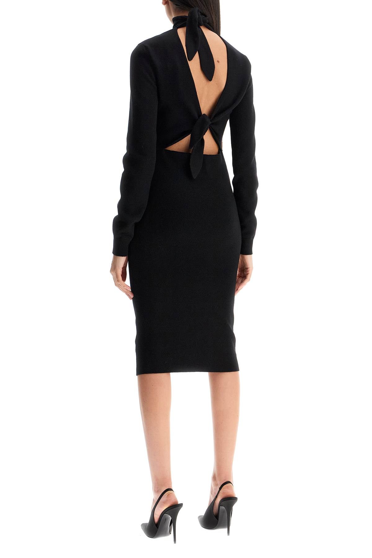 Midi Wool And Cashmere Dress  - Black