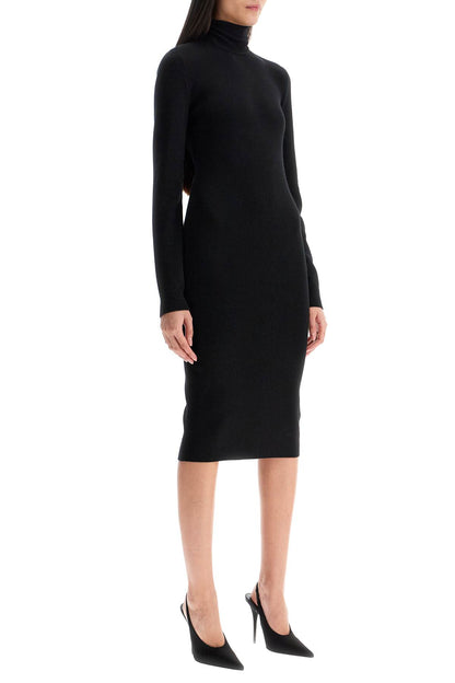 Midi Wool And Cashmere Dress  - Black