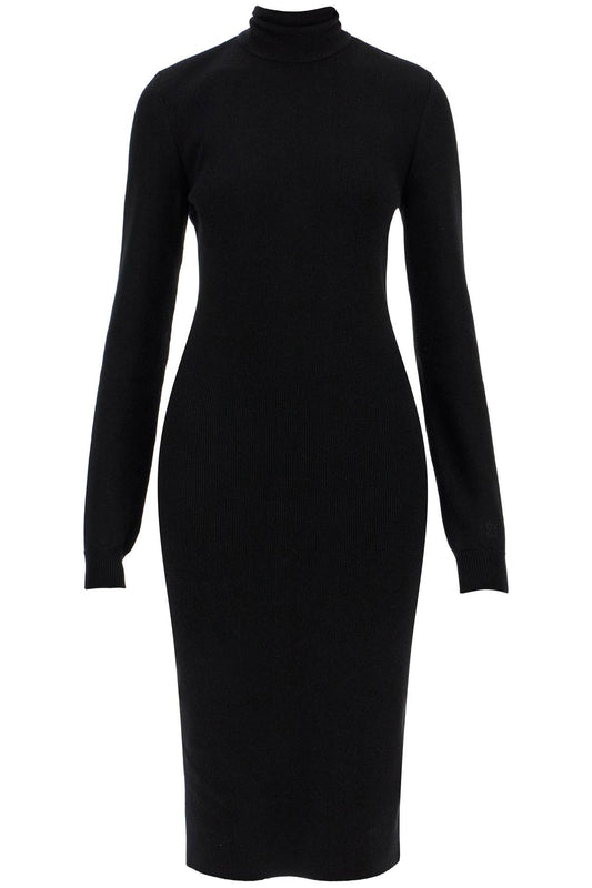 Midi Wool And Cashmere Dress  - Black