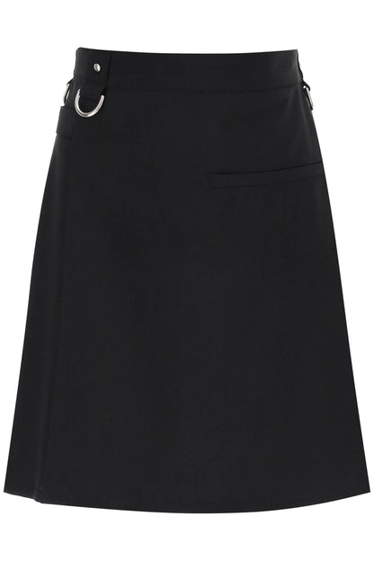 Wool And Mohair Kilt Skirt  - Black