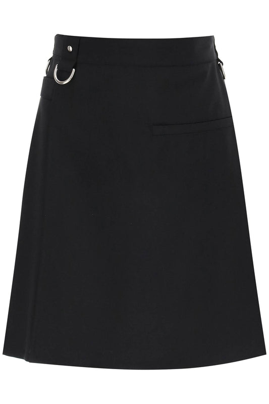 Wool And Mohair Kilt Skirt  - Black