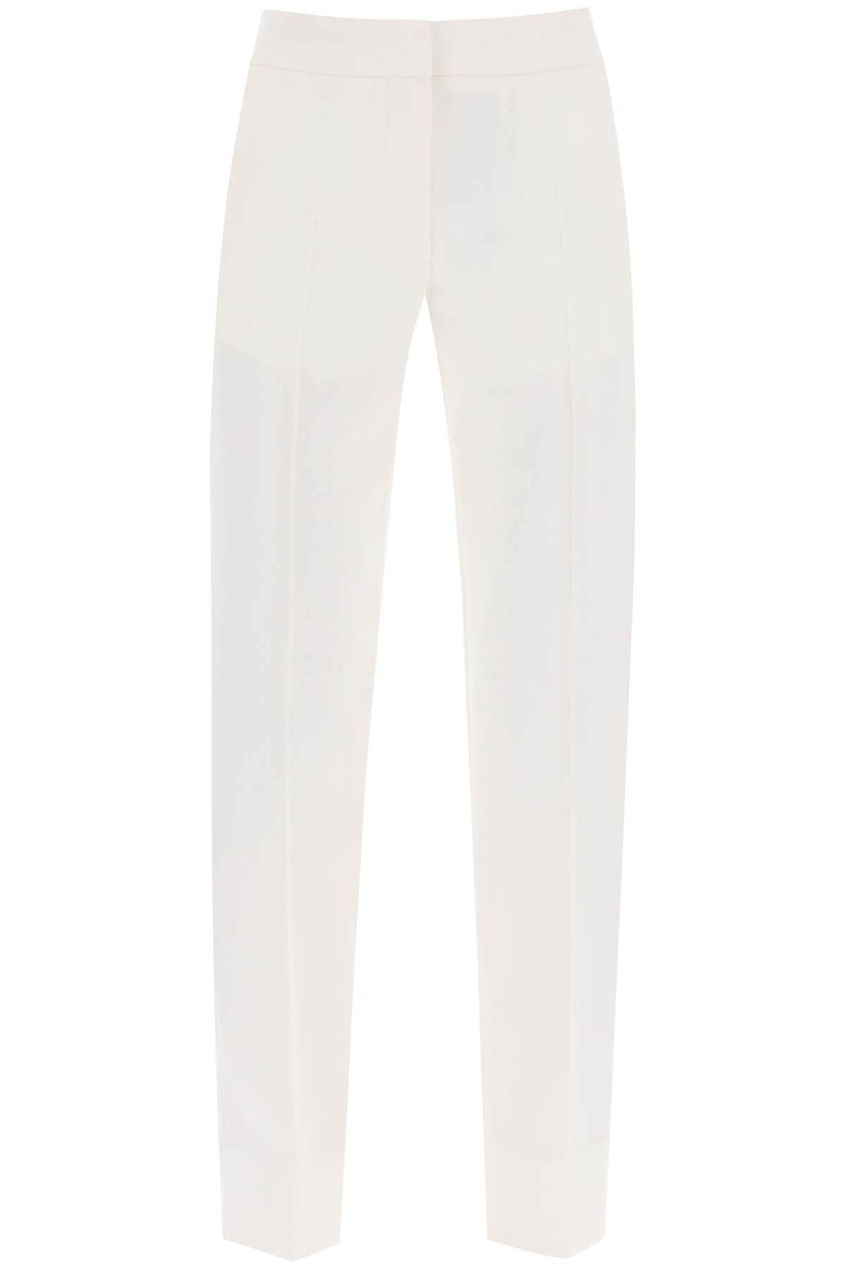 Tailored Trousers With Satin Bands  - White