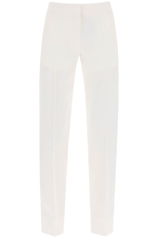 Tailored Trousers With Satin Bands  - White