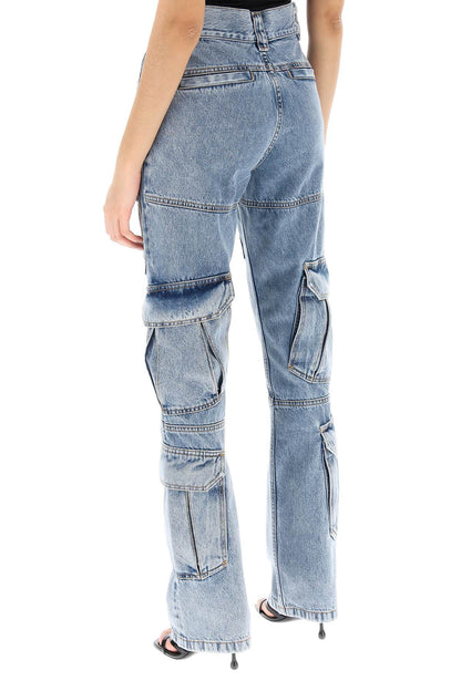 Bootcut Cargo Jeans  - Light Blue