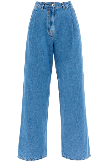 Double Pleated Jeans With A  - Blue