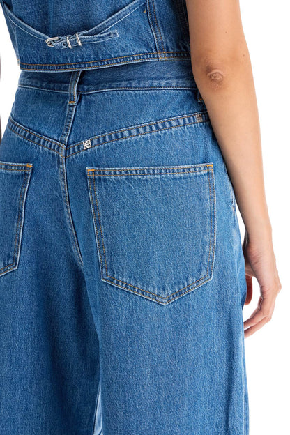 Double Pleated Jeans With A  - Blue