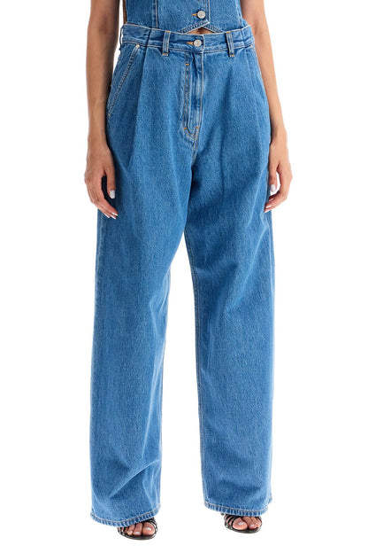 Double Pleated Jeans With A  - Blue