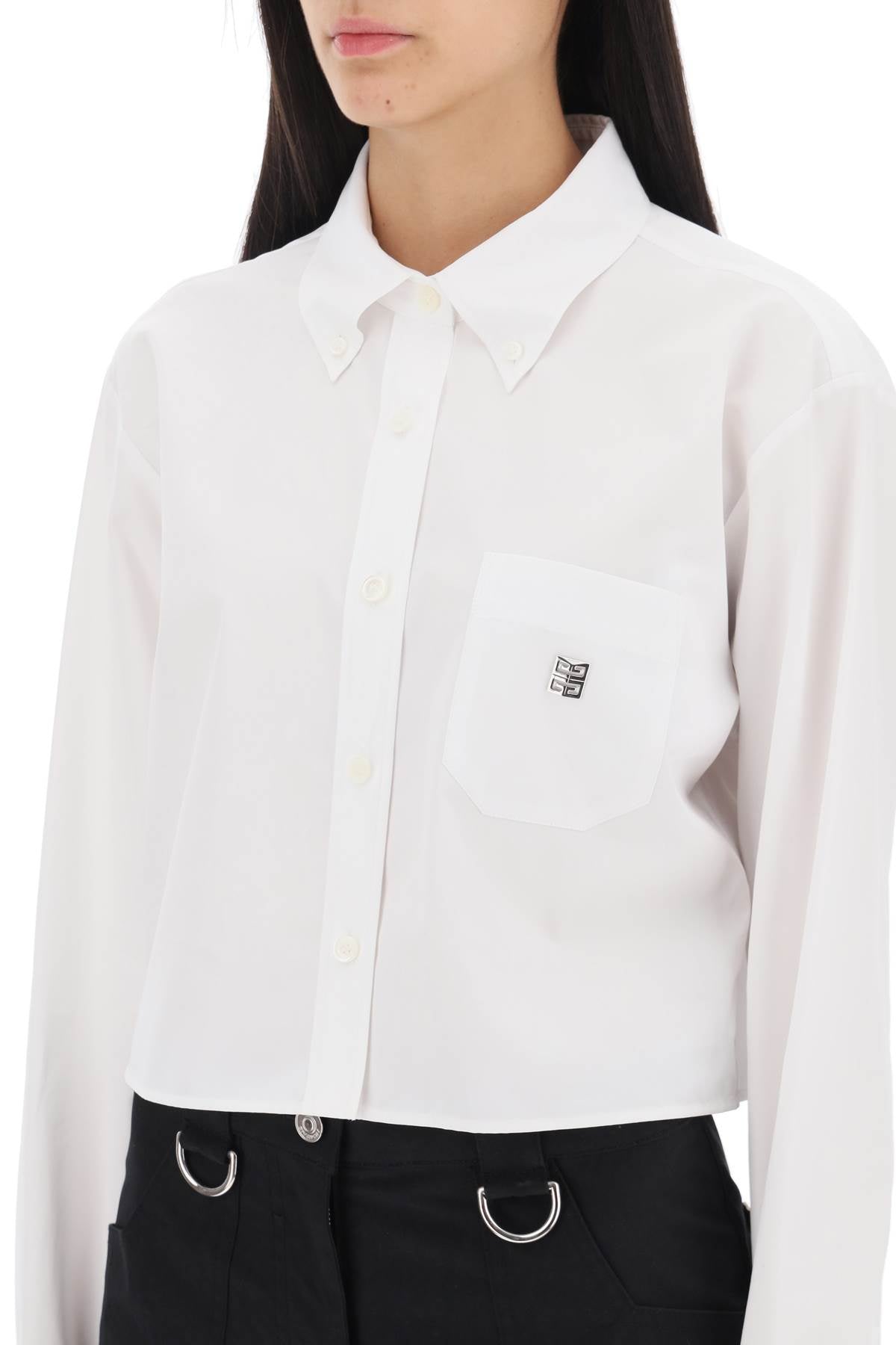 4g Cropped Shirt  - White