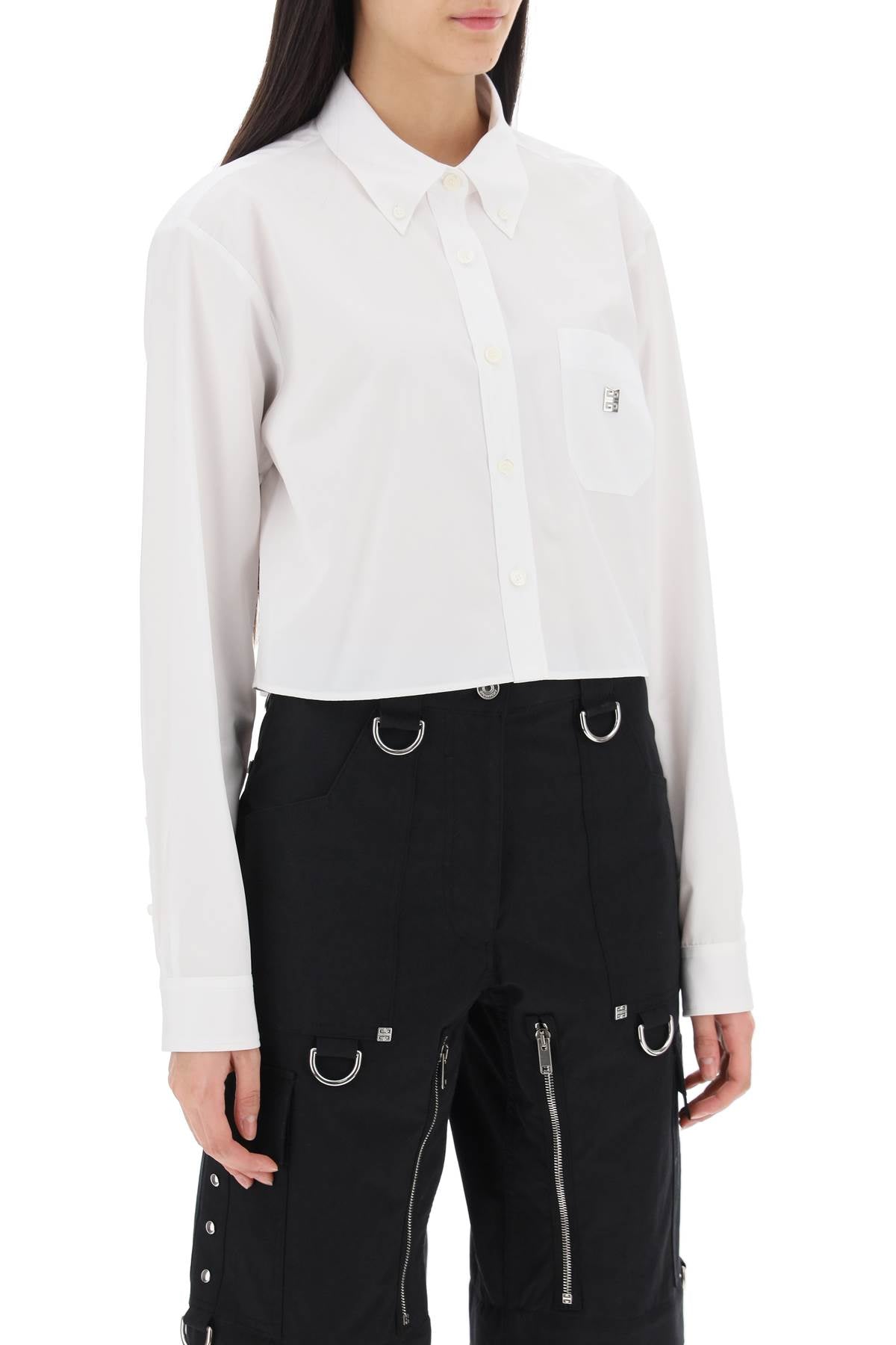 4g Cropped Shirt  - White