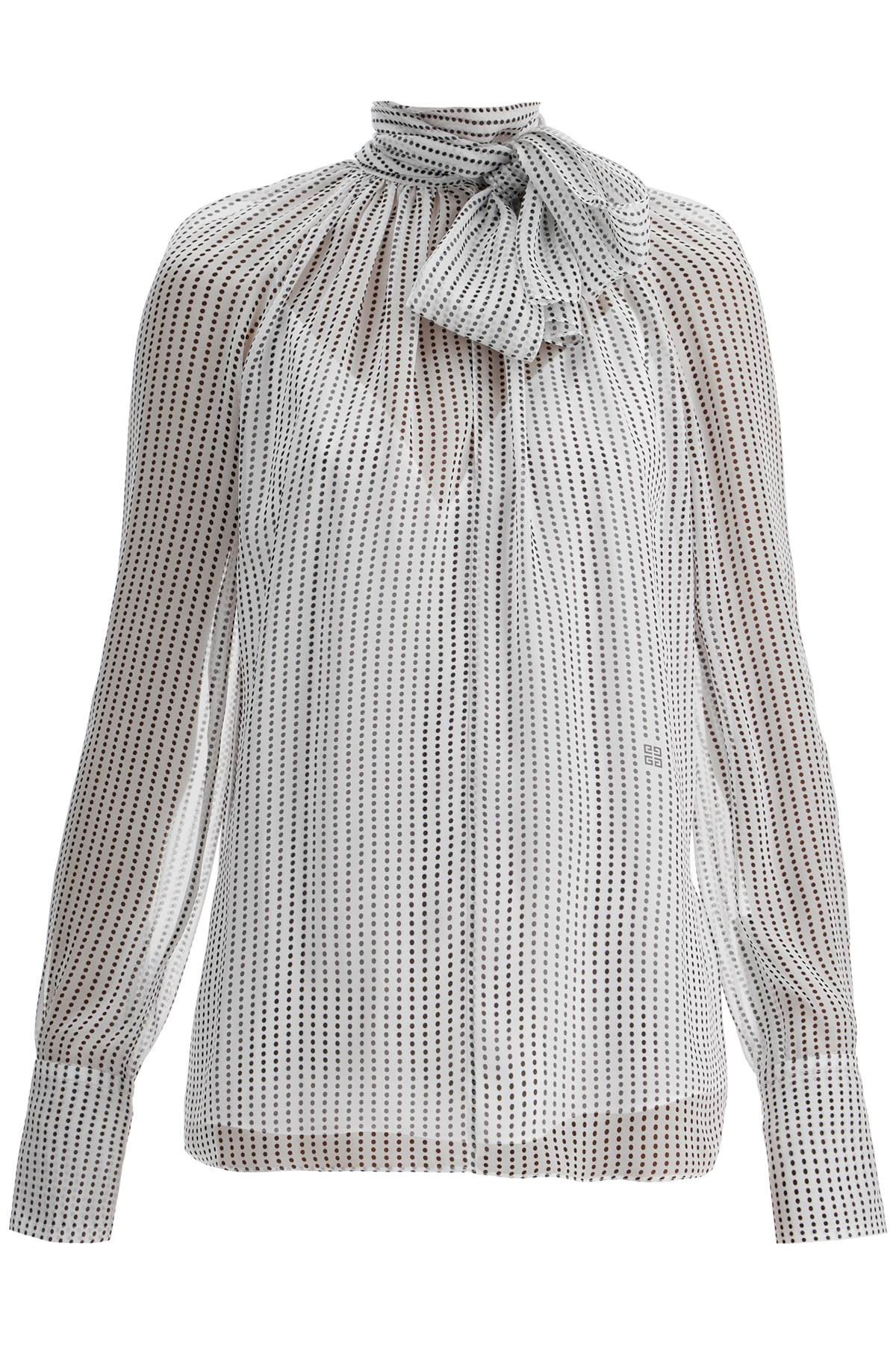 Silk Polka Dot Blouse With Lavall  - White