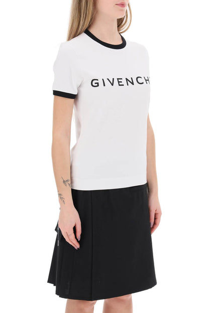 T-shirt With Logo Lettering  - White