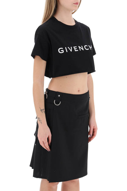 Cropped Logo T-shirt  - Black