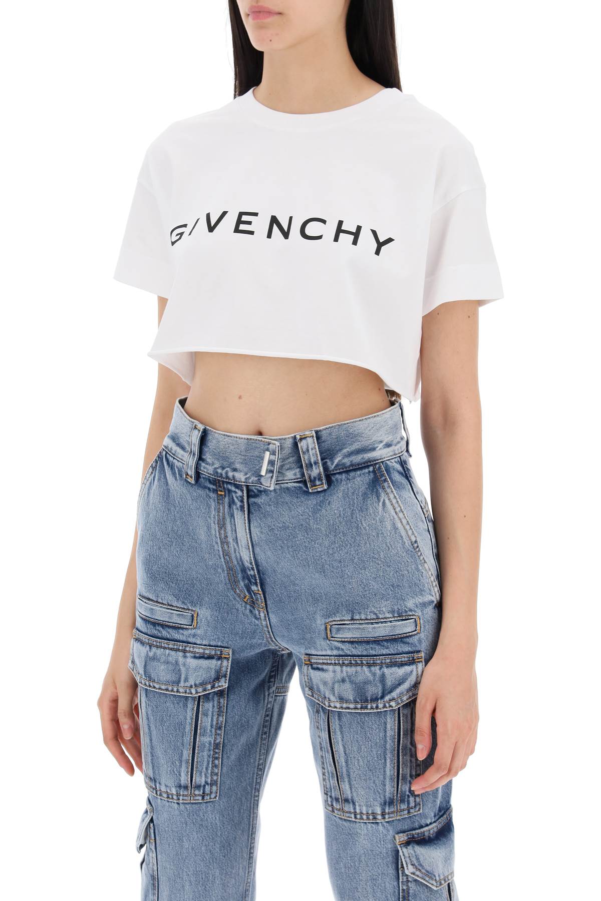 Cropped Logo T-shirt  - White