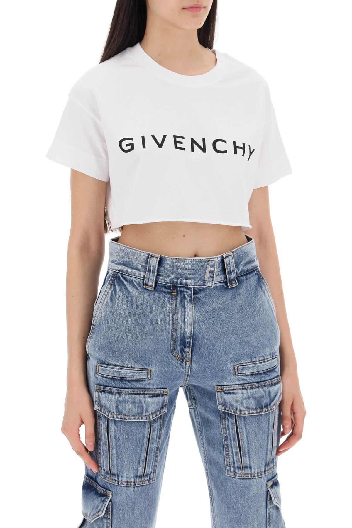 Cropped Logo T-shirt  - White