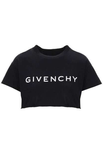 Cropped Logo T-shirt  - Black