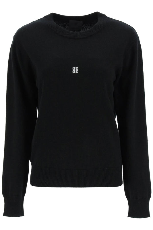 4g Wool And Cashmere Sweater With Back Logo  - Black