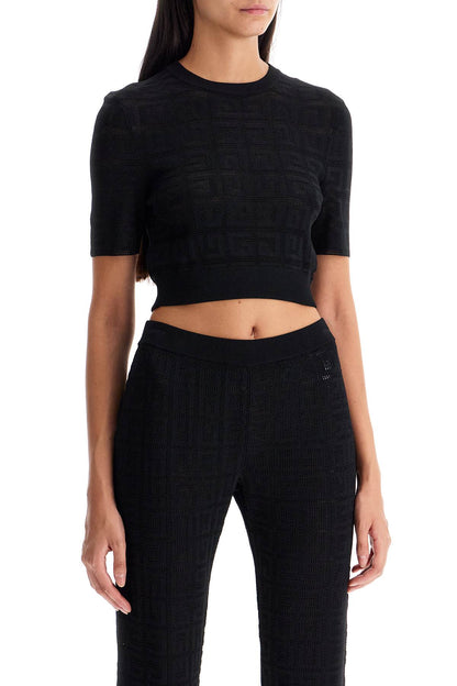 4g Knit Crop Top In  - Black