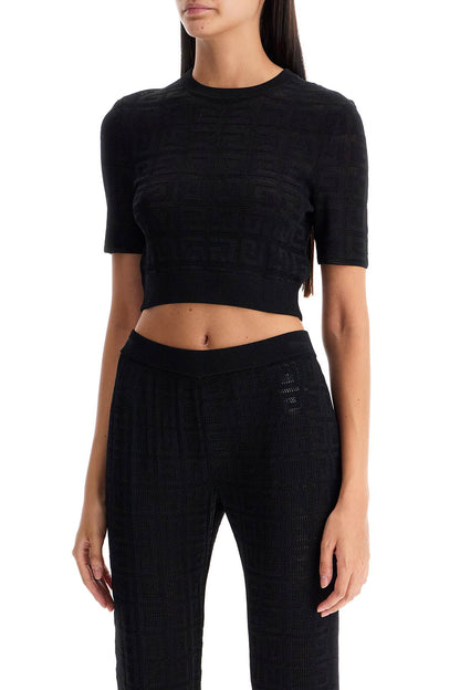 4g Knit Crop Top In  - Black