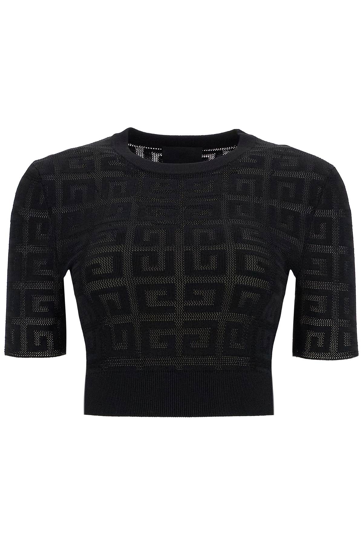 4g Knit Crop Top In  - Black