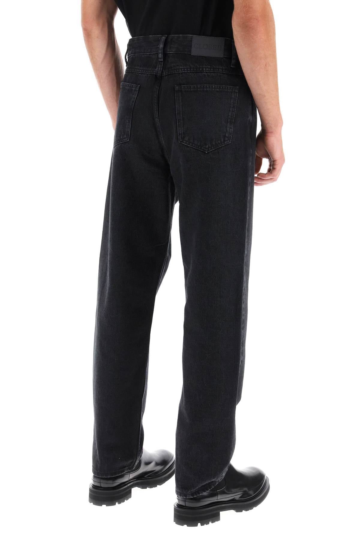 Regular Fit Jeans With Tapered Leg  - Black