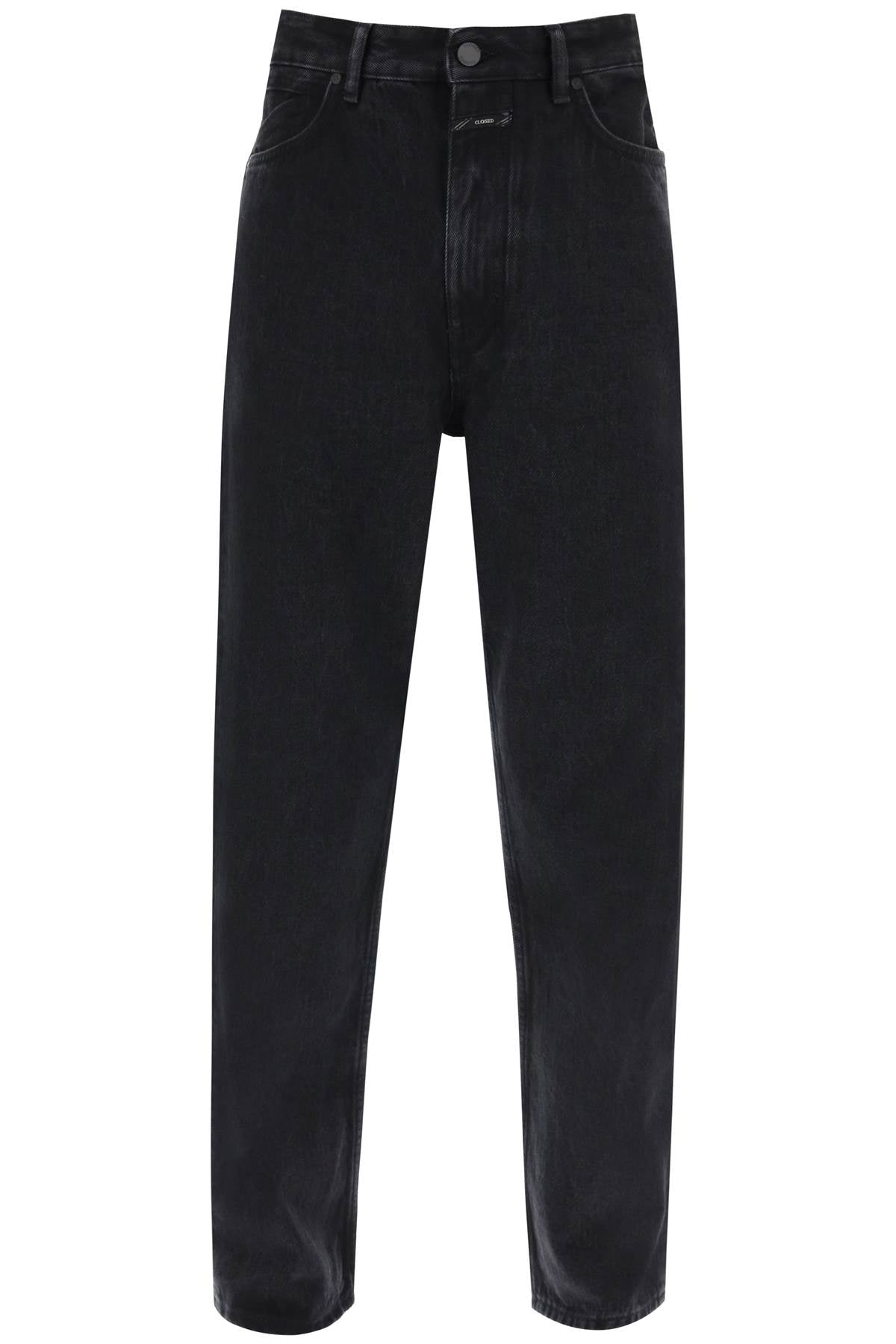 Regular Fit Jeans With Tapered Leg  - Black