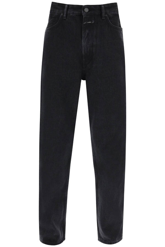 Regular Fit Jeans With Tapered Leg  - Black