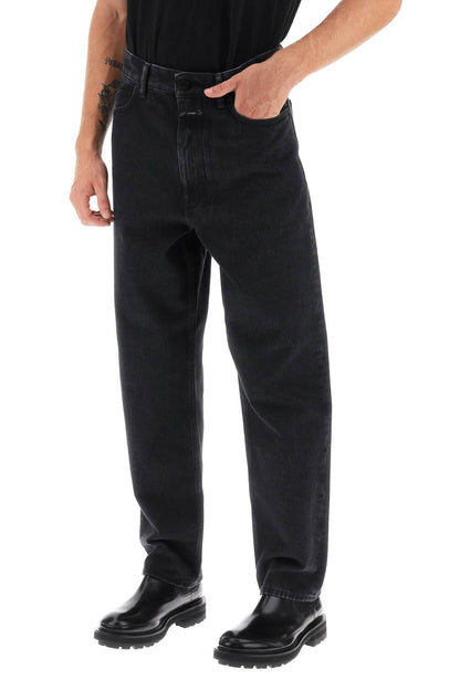 Regular Fit Jeans With Tapered Leg  - Black