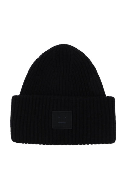 Woolen Face Beanie Hat  - Black