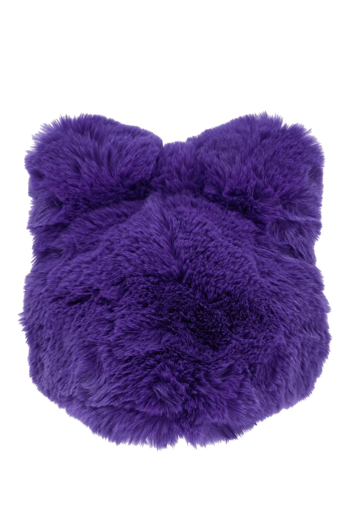 Fluffy Bow Eco-fur Hat  - Purple