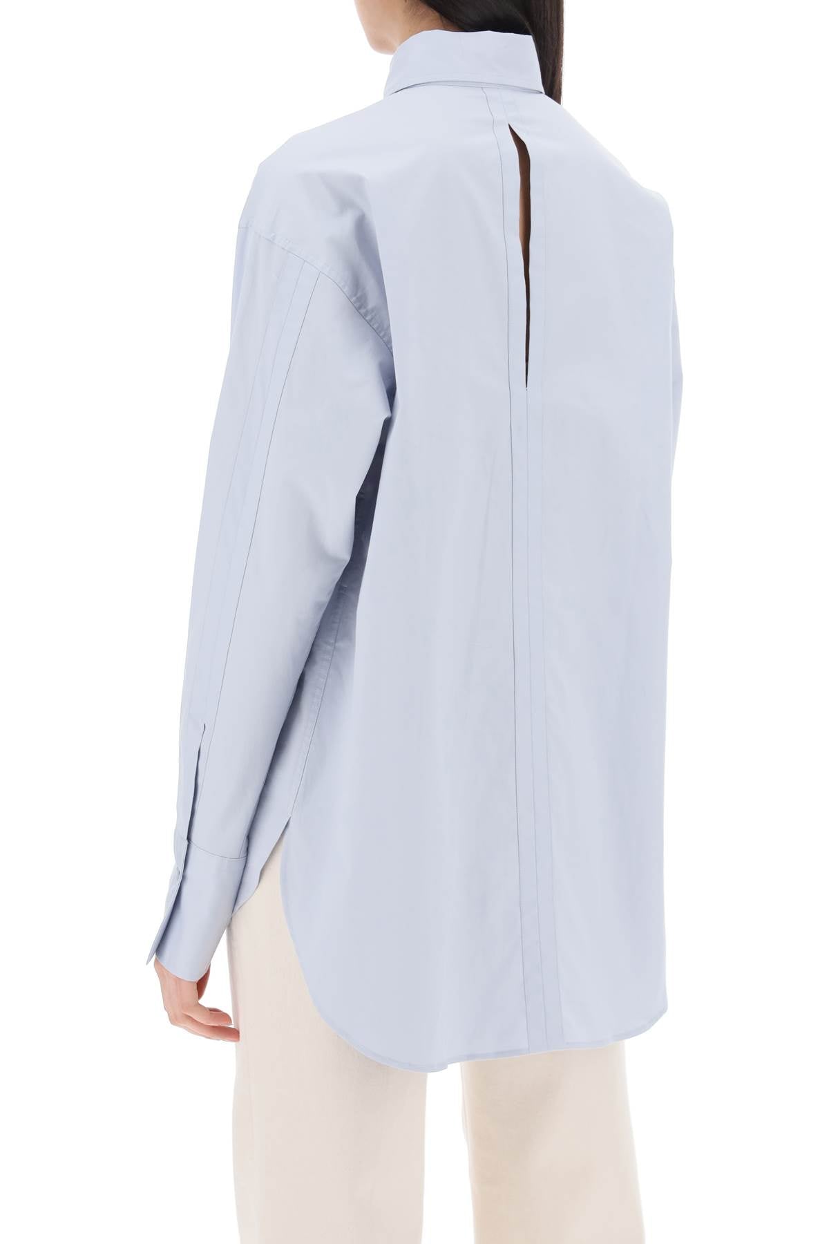 "oversized Cotton Gabardine  - Light Blue