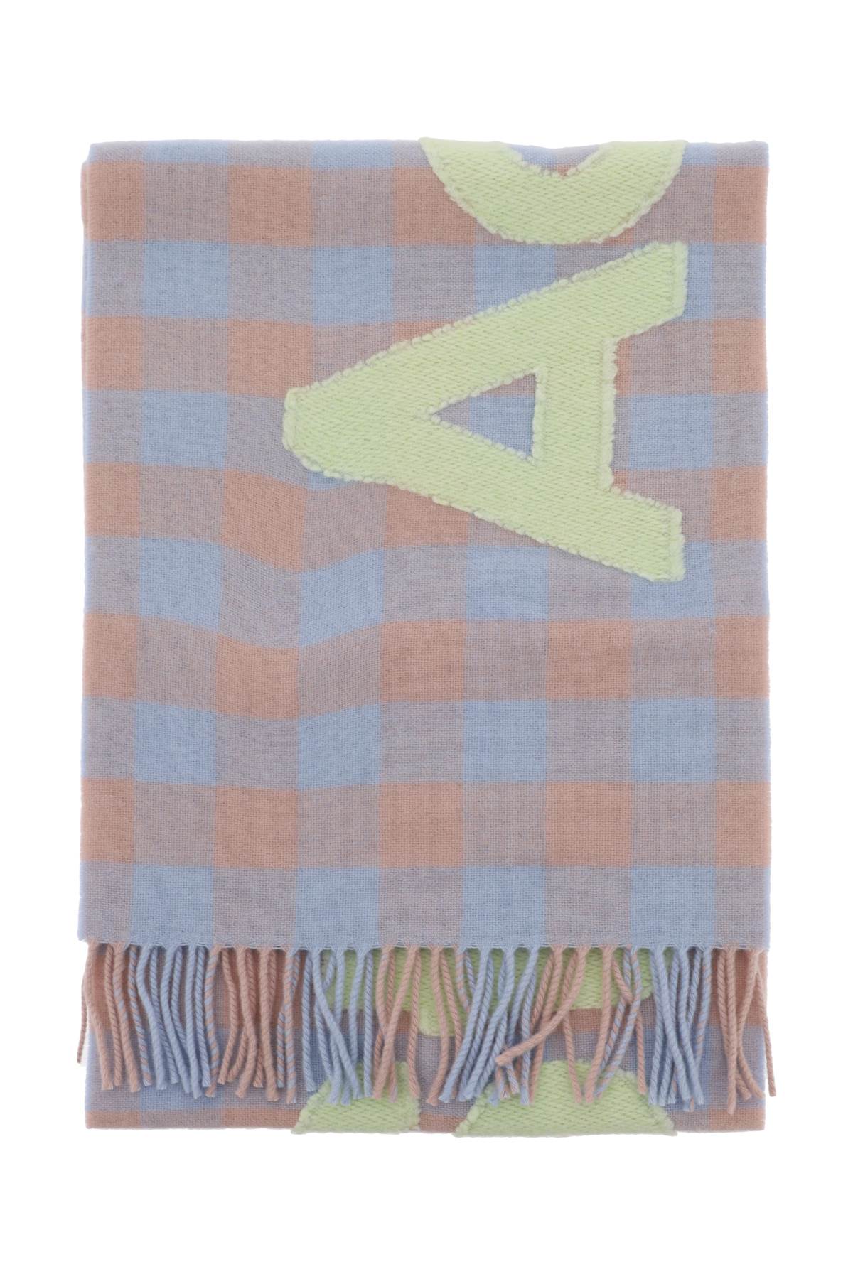 "checked Scarf With Logo Pattern"  - Pink