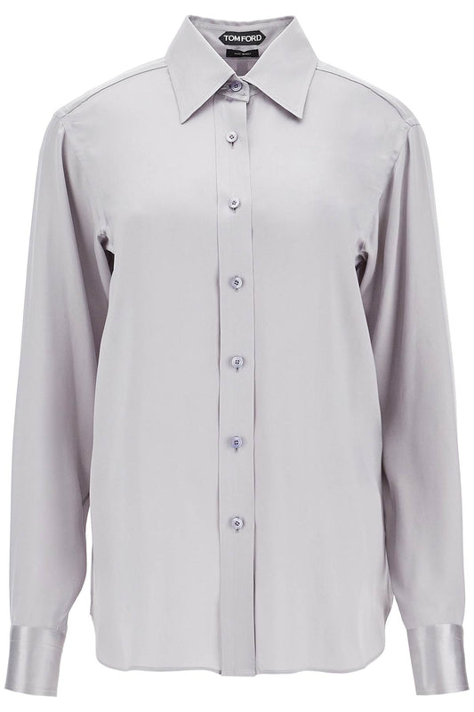 Silk Satin Shirt For Women  - Grey