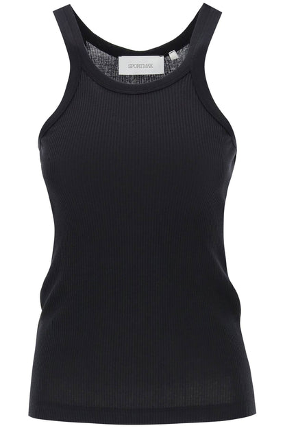 'caccia' Ribbed Tank Top  - Black