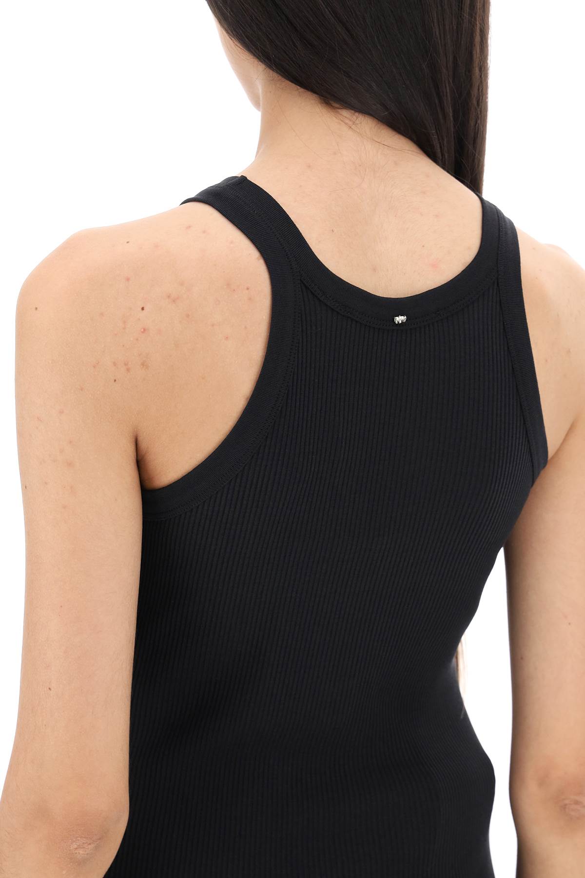 'caccia' Ribbed Tank Top  - Black