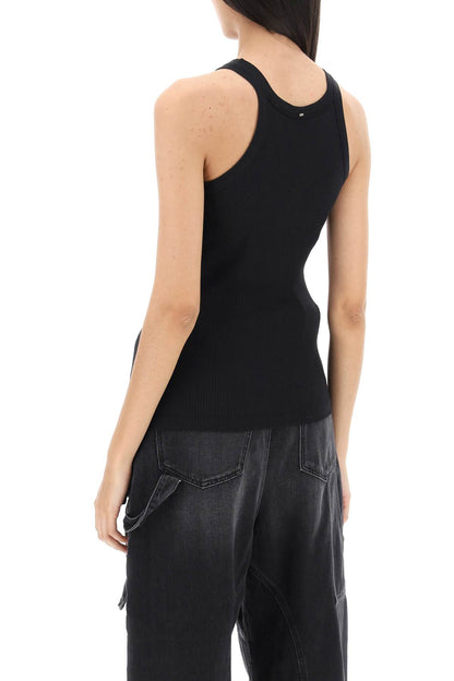 'caccia' Ribbed Tank Top  - Black